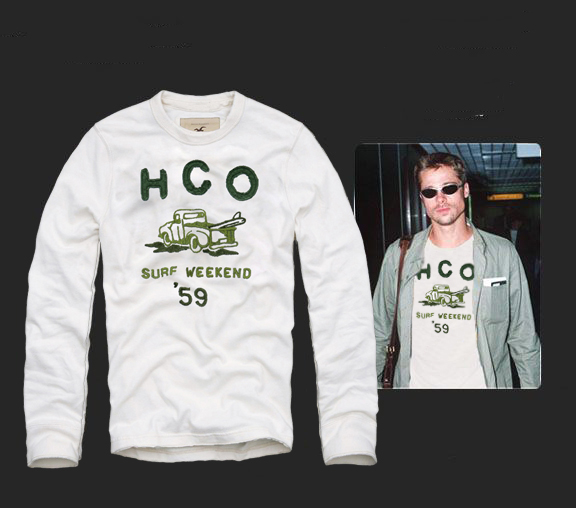 Hollister Hombres De Cuello Redondo Largo Remera HCO3828